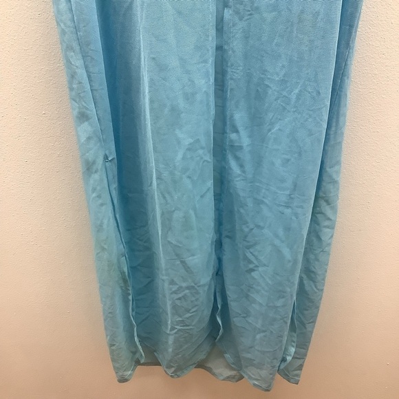 Zuliana Light Blue Mesh Cover Up With Front Button Closure. Made in USA New - Picture 2 of 5